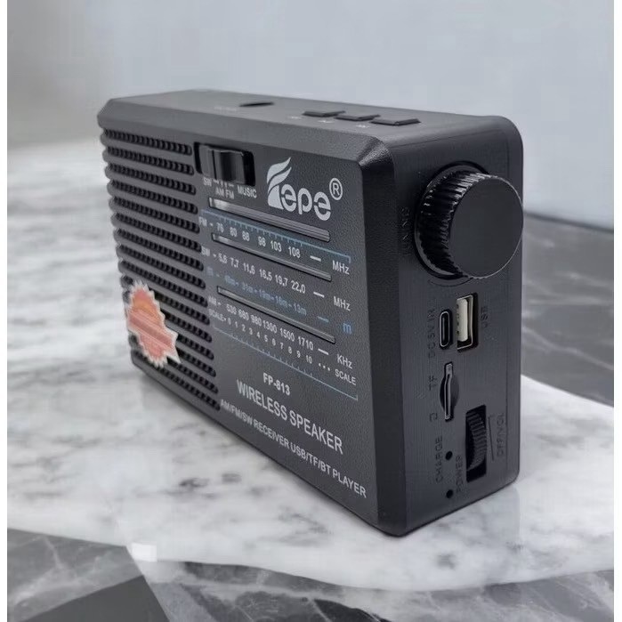 วิทยุ ลำโพงบลูทูธ MP3 รุ่น FP-813 ขนาดพกพาสุดคุ้ม พกพาสะดวก