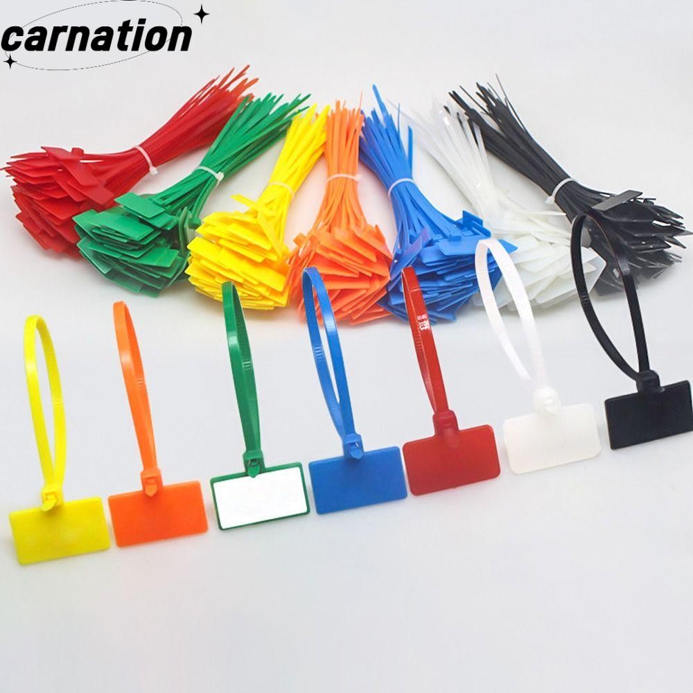 CARNATION 100pcs Cable Ties Tag Labels Markers Tape Self-locking Zip Ties Nylon Ties