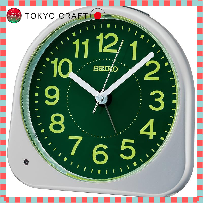 Seiko Analog Alarm Clock - White, Night Vision, Compact Design (113x116x66mm) Model KR525W