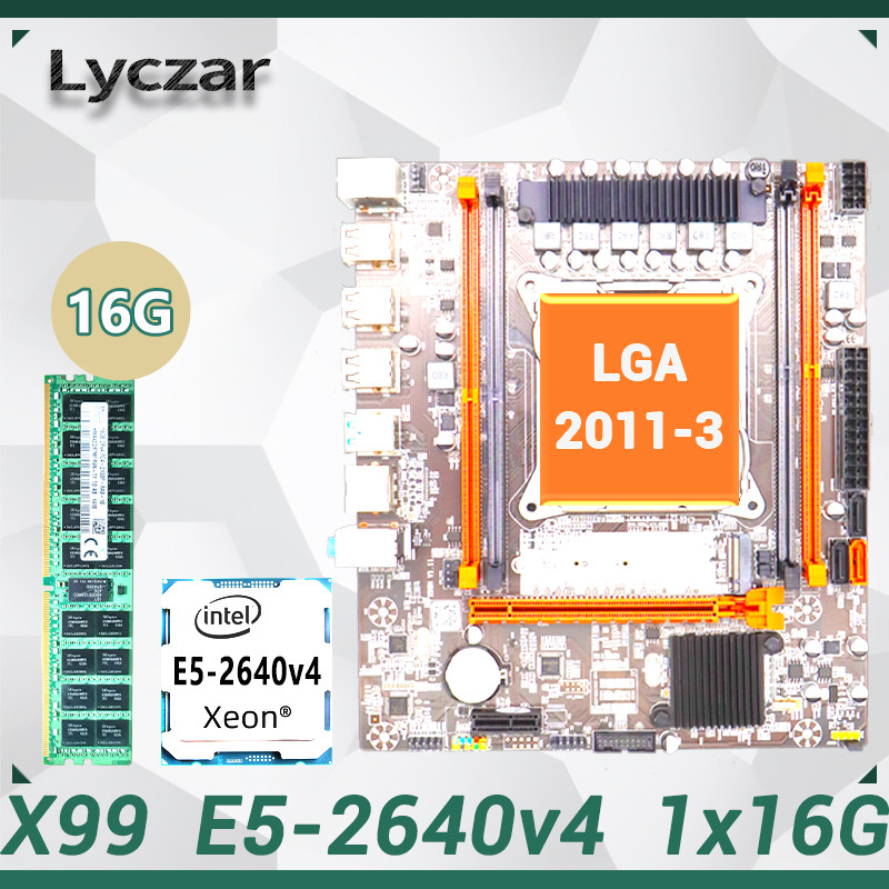 X99 Lyczar ชุดเมนบอร์ด (X99)+CPU(E5-2640v4)+หน่วยความจํา(1x16G DDR4 2133 REG)