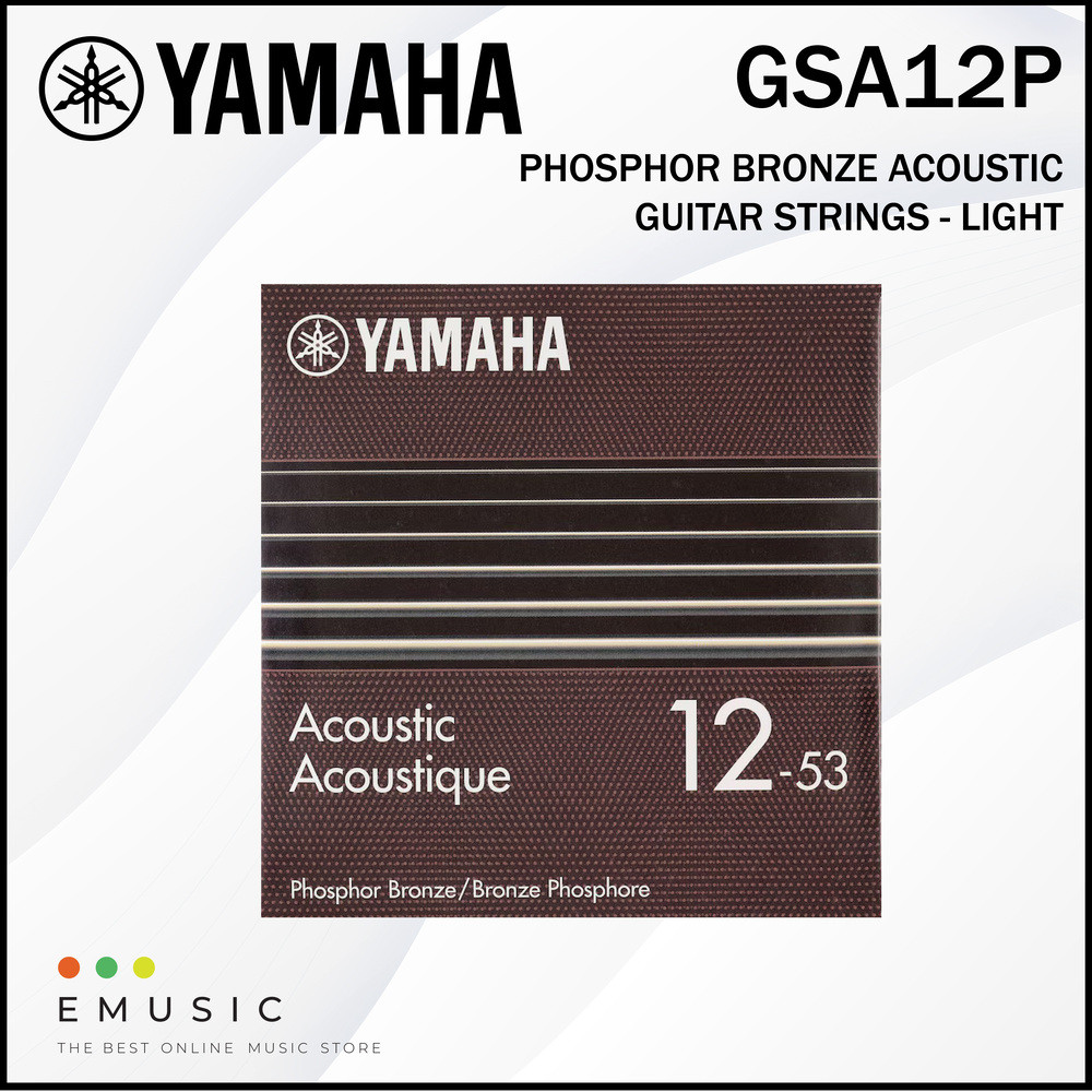 สายกีต้าร์โปร่ง Yamaha - สายกีต้าร์โปร่ง Phosphor Bronze - Light (GSA12P)