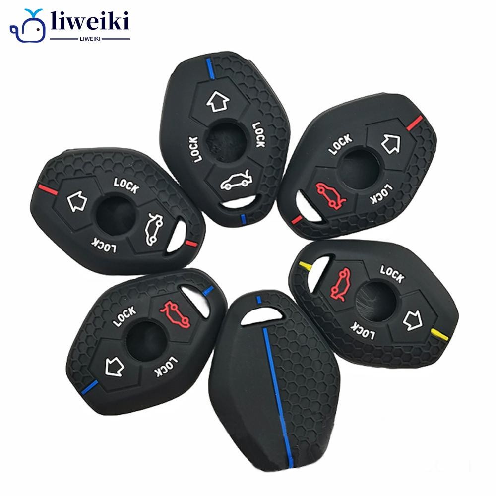 LIWEKI 4 ปุ่มซิลิโคนรถ REMOTE Key กรณีพับ REMOTE Key Fob สําหรับ BMW E46 E39 E53 X5 X3 E83 X3 Serie 