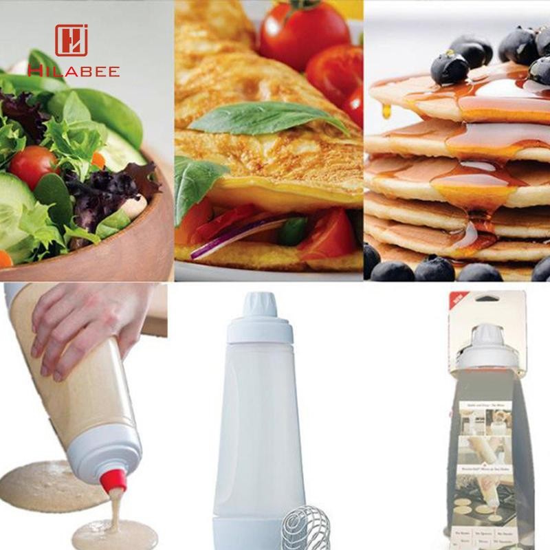 [hilabee] Pancake Batter Mixer Waffle Pancake Batter Shaker ,Batter Bottle, Pancake Mix Dispenser สํ