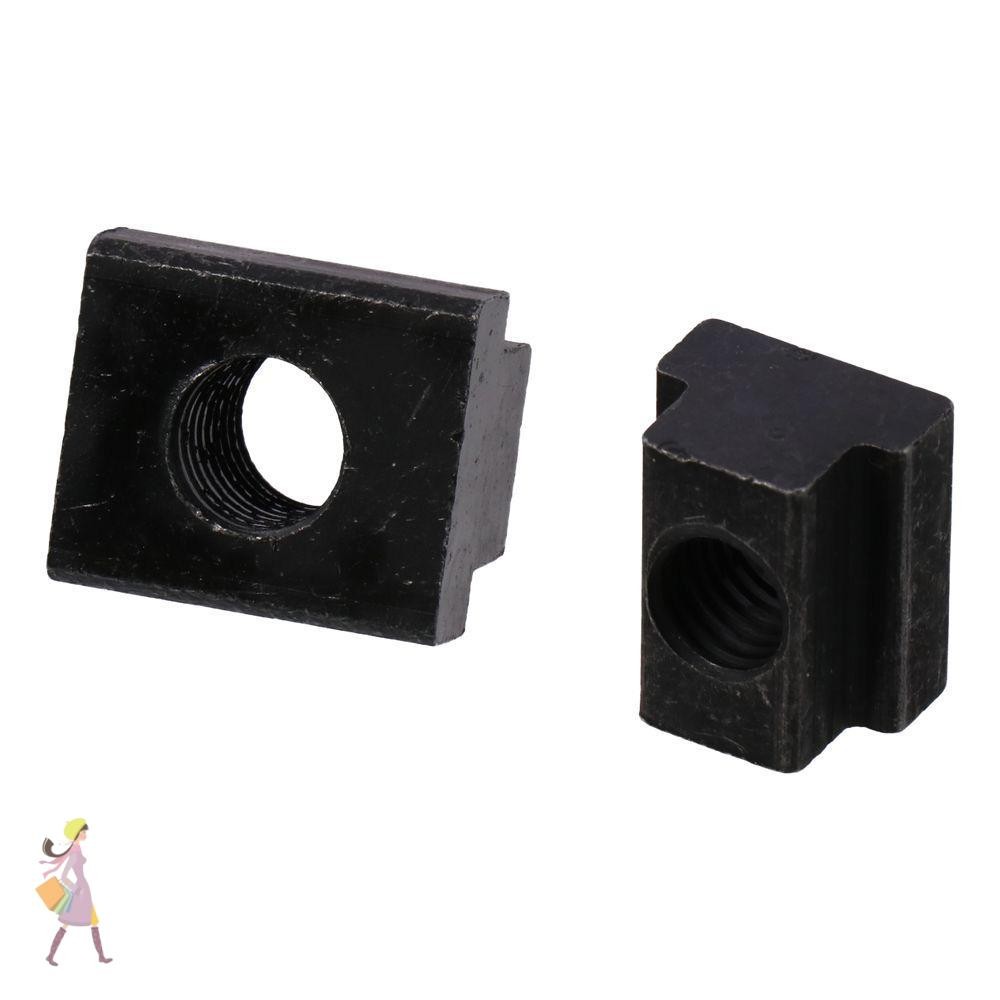 YGBG 10 ชิ้น T Slot Nuts, Black Oxide M6 M8 M10 M12 Tapped Through Slot Nuts, ทนทานเหล็กคาร์บอน T-Nu