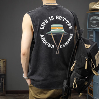 Sea.Tee [COD] เสื้อยืด oversize เสื้อแขนกุด cotton100%T-shir…