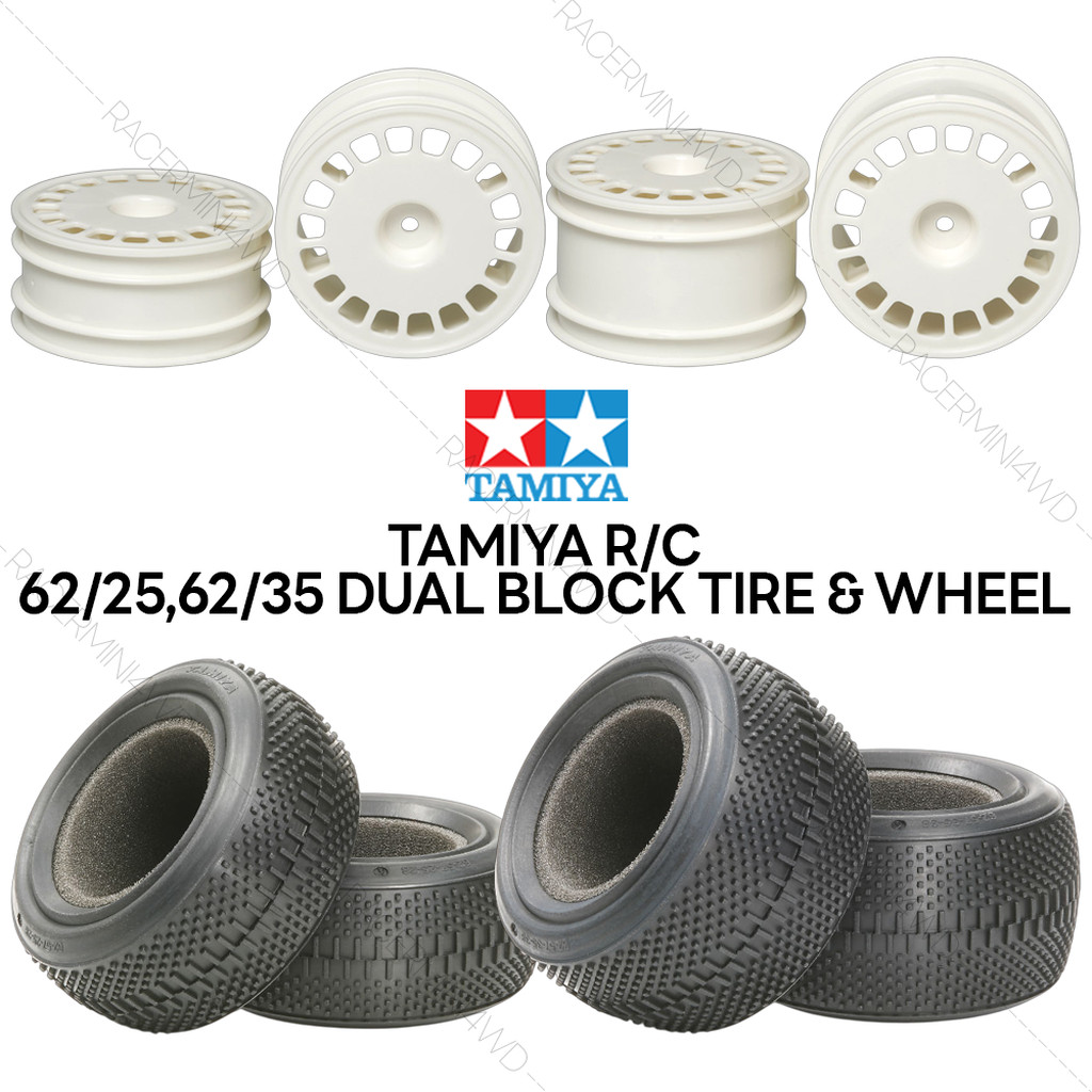 TAMIYA R/C 62/25,62/35 Dual Block Tire & Wheel 53880 53881 54185 54186 54187 54188