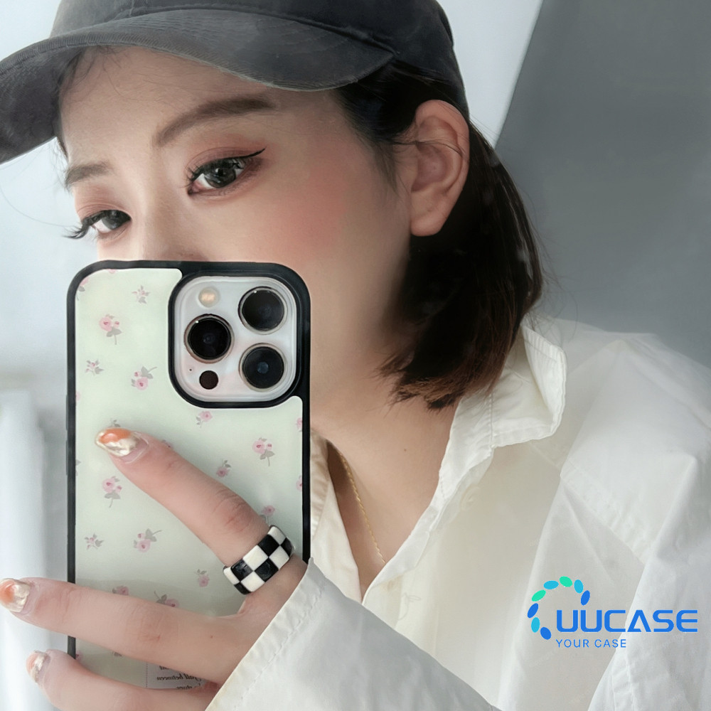 เหมาะสําหรับ IPhone 16Pro 16 15 14 13 12 11 Pro Max X XR XS Max 7 8 Plus เคสโทรศัพท์น่ารักและดอกไม้สดคู่สาวอะคริลิโปร่งใสกันกระแทกฝาครอบ LBK