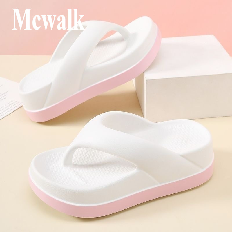 รองเท้าแตะพื้นหนา MCWALK | ป้องกันกลิ่นและกันลื่น EVA | สําหรับผู้หญิง 36-41