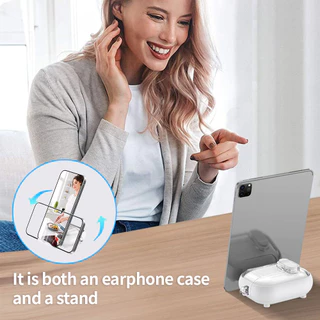 กรณีป้องกันคลิปล็อคอย่างปลอดภัย For Airpod 4 พร้อมขาตั้งโทรศัพท์ For Air Pods Pro 2 เคสป้องกันหูฟัง การชาร์จแบบไร้สาย