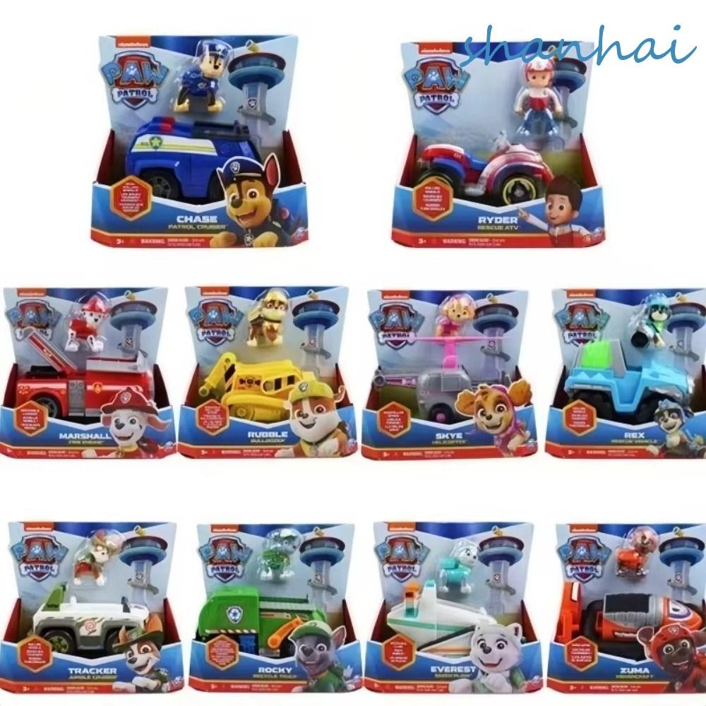 SHANHAI Patrol รถกู้ภัย, Everest Ryder Rex Skye Zuma Patrol ของเล่นสุนัข, ของเล่นเด็ก Action Figure Plsatic 10kinds Chase Rocky ยานพาหนะรถสะสม