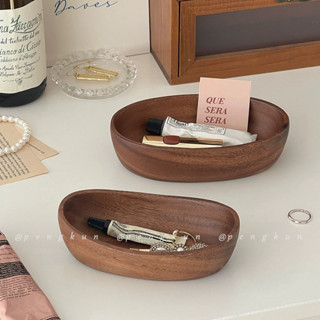 Ins Retro Walnut Desktop กล่องเก็บไม้ถาดเก็บเครื่องประดับ En…