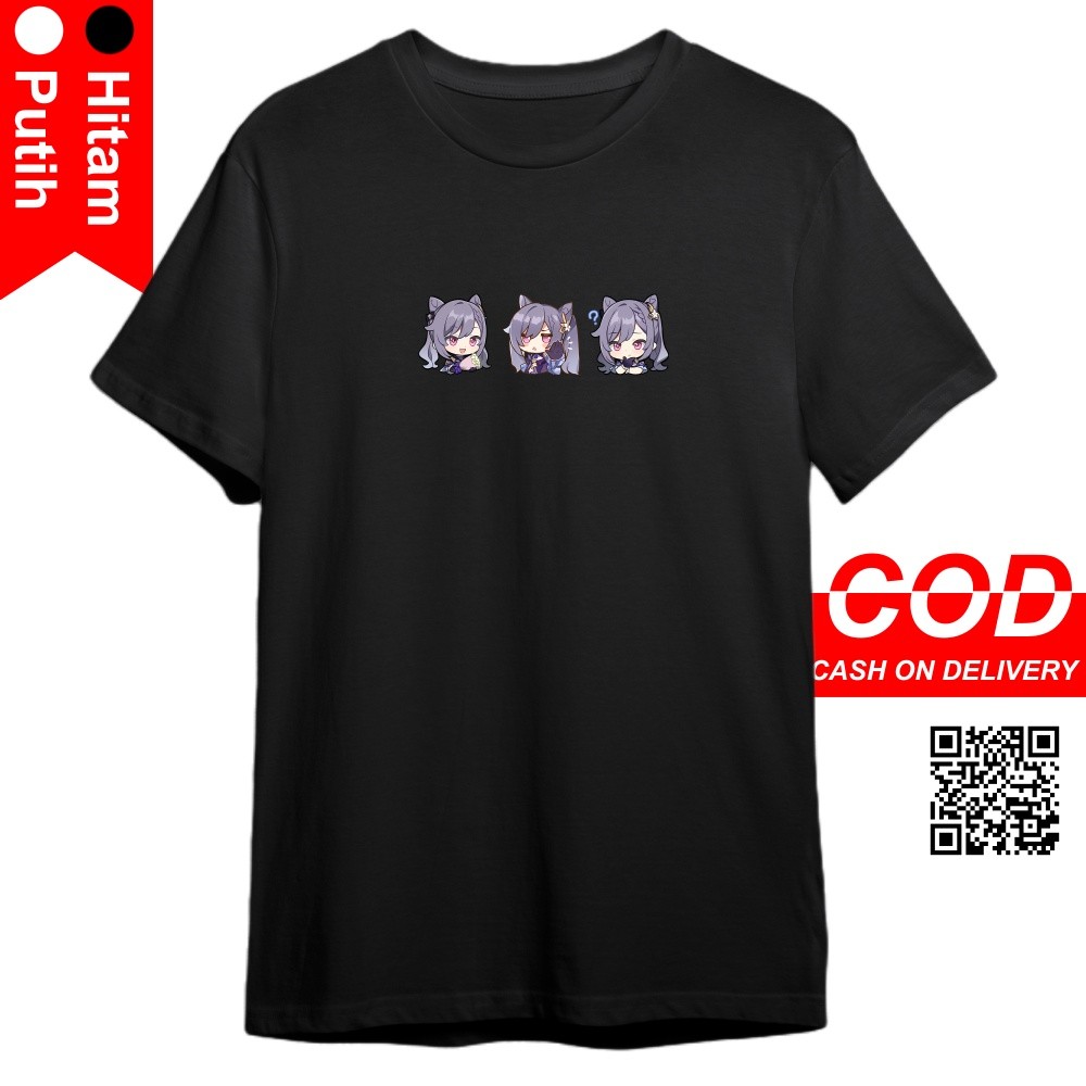 เสื้อยืด WHITE QUEEN - KEQING GENSHIN IMPACT STICKER EDITION - เสื้อยืด GENSHIN IMPACT KEQING