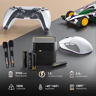 แบตเตอรี่ลิเธียม 1.5V AA และ AAA พร้อมชุดช่องชาร์จ