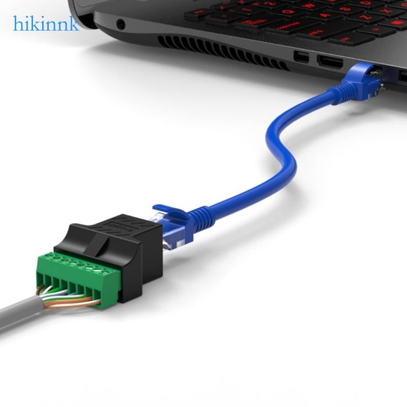 HIKI Rj45 Ethernet Female ถึง 8 Pin Screw Terminal Converter Rj45 Connector Adapter