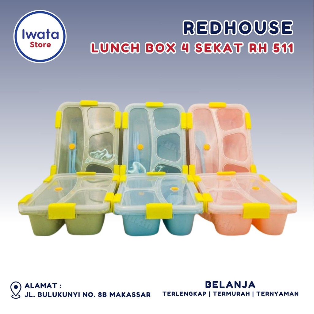 REDHOUSE LUNCH BOX / 4-COMPANIMENT LUNCH BOX + LUNCH SET RH 551