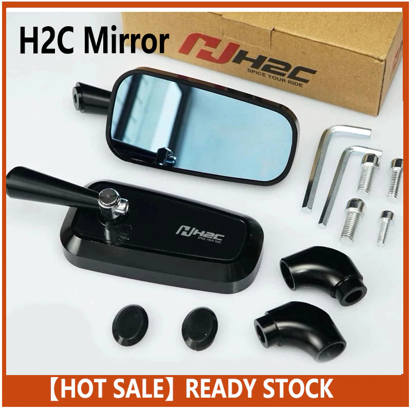 H2C กระจกมองข้างกระจกมองหลังสากลขาสั้นสําหรับมอเตอร์ทั้งหมด XMAX Vespa Yamaha Honda Kawasaki SYM Suz