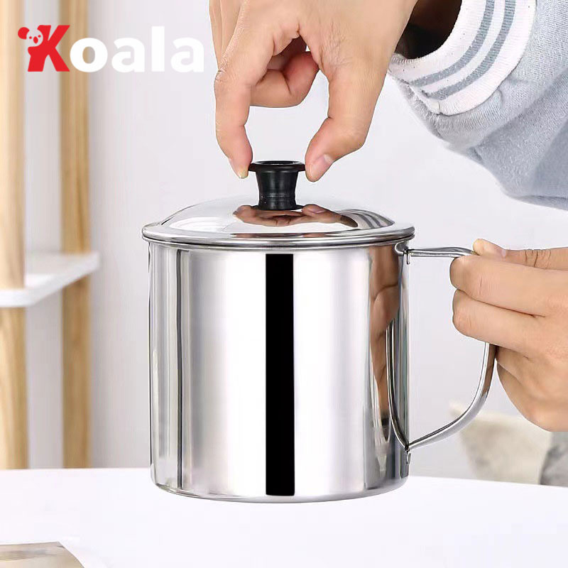 KOALA แก้วสแตนเลส 7,8,9,10,11,12 ซม. กระป๋องน้ำสแตนเลส แก้ว แก้วมีหู น้ำหนักเบา ใช้งานได้ดี แก้วน้ำ ถ้วยสแตนเลส แก้วใส่น