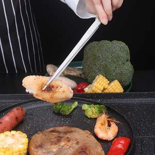 ChokSteel 25ซม. คีมคีบบาร์บีคิวสารพัดประโยชน์คีมคีบอาหารคลิปอาหารอุปกรณ์ในครัวคีบบาร์บีคิวคลิปบุฟเฟ่ต์