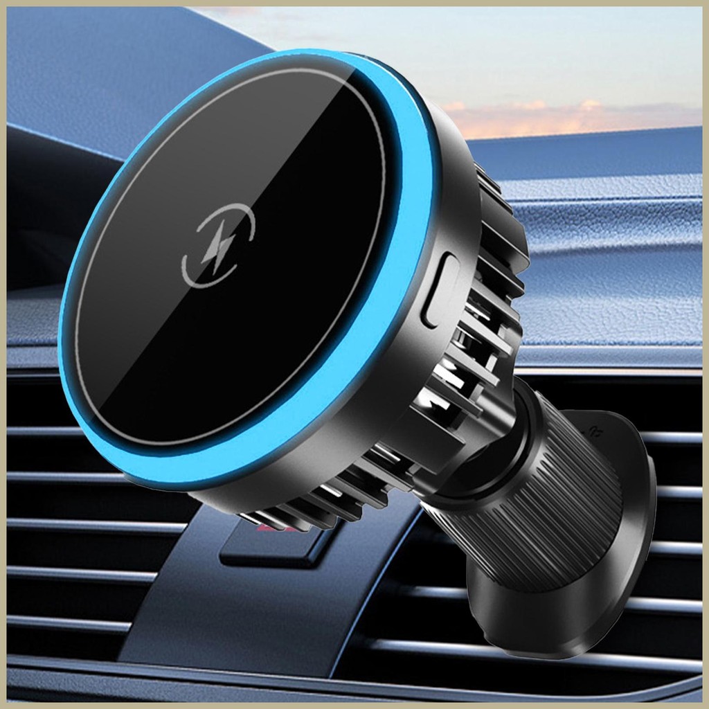 Car Phone Mount Charger Magnetic Car Mount Charger Wireless Car Charger 15W Quick Charging Phone Hol