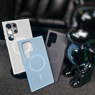 คุณภาพสูง Slim การกระจายความร้อน N52 เคสโทรศัพท์แม่เหล็กสําหรับ Samsung Galaxy S25 S24 S23 S22 Ultra Plus Honeycomb Cooling ฝาหลังกันกระแทกปลอก