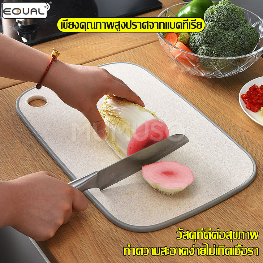 EQUAL เขียงพลาสติก หั่นผัก หั่นผลไม้ หั่นเนื้อ เขียงพกพา เขียงทำภอาหาร เขียงในครัว เขียงทำอาหาร มี 2 ขนาดให้เลือก ทนทาน