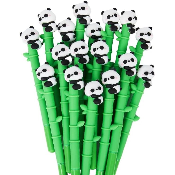 8 ชิ้น Panda ปากกาเจลชุด 0.5 มม.หมึกสีดําน่ารัก Kawaii การ์ตูนออกแบบ Panda ของขวัญสําหรับเด็กโรงเรียน