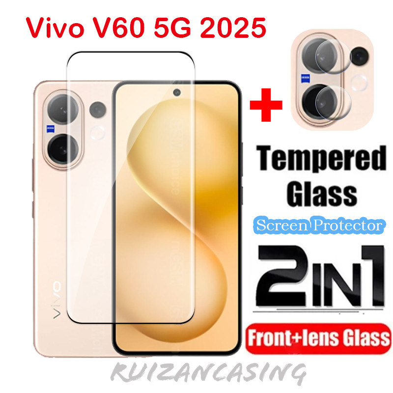 ฟิล์ม 2in1 ป้องกันหน้าจอสําหรับ Vivo V60 Lite 5G V60Lite V60 V60Pro V60E 2025 คลุมทั้งหมดกระจกนิรภัย