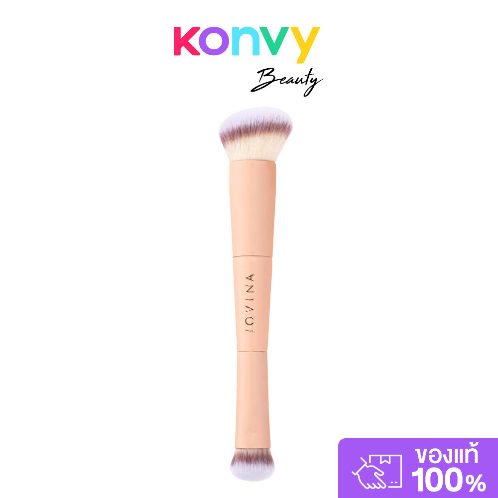 JOVINA COSMETICS PRO Liquid Duo Brush 1pc แปรงลงรองพื้นมี 2 หัวในด้ามเดียว.