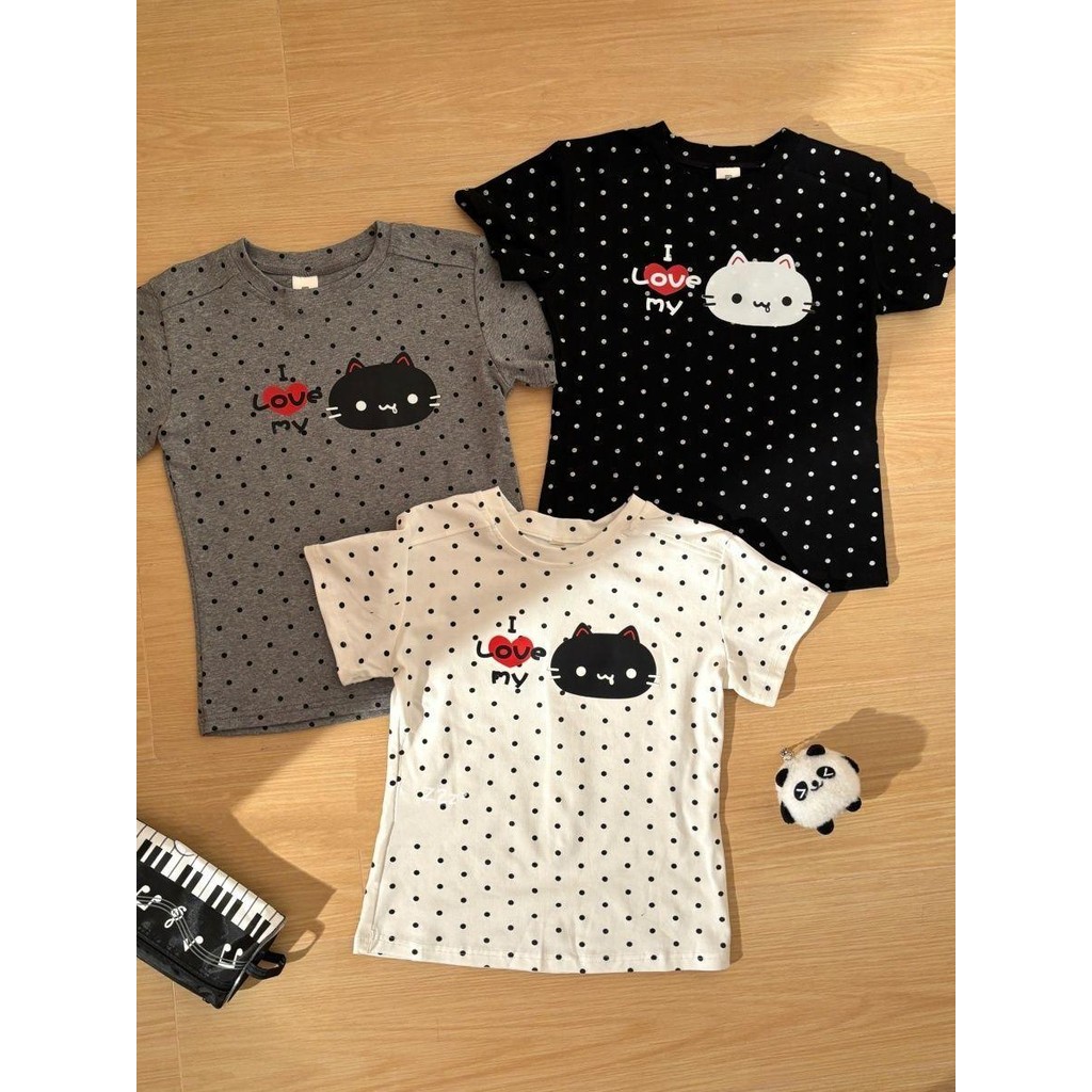 จุดรูป เสื้อทีศีสั้น เสื้อผ้าผู้หญิงฤดูร้อน เซ็กซี่ เปิดเอว สาวเซ็กซี่ คู่หมู่ได้ง่าย