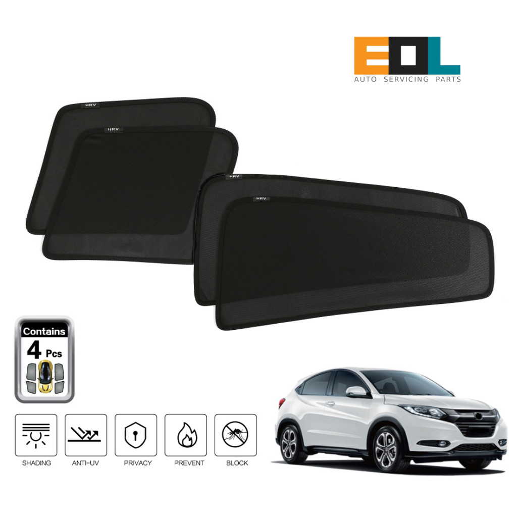 SHENGGE ม่านบังแดดรถ Fit สําหรับ HONDA HRV 2015 ชุด (4 ชิ้น) Pelindung Matahari Kereta SHENGGE HONDA