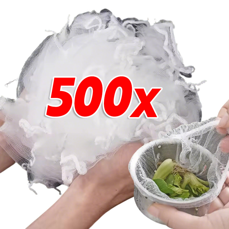 ถุงตาข่ายกรองอ่างล้างจานแบบใช้แล้วทิ้ง 100/300/500 ชิ้น - ตัวกรองป้องกันการปิดกั้นอาหารขยะในครัว