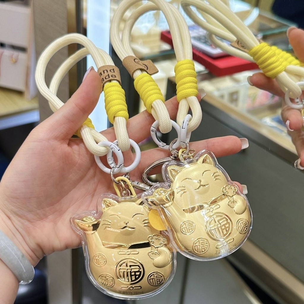 财猫999黄金挂件手机挂饰手机手手手手机链子女生用品 999 จี้ทองมือถือจี้มือ huabulaiai.my20250811