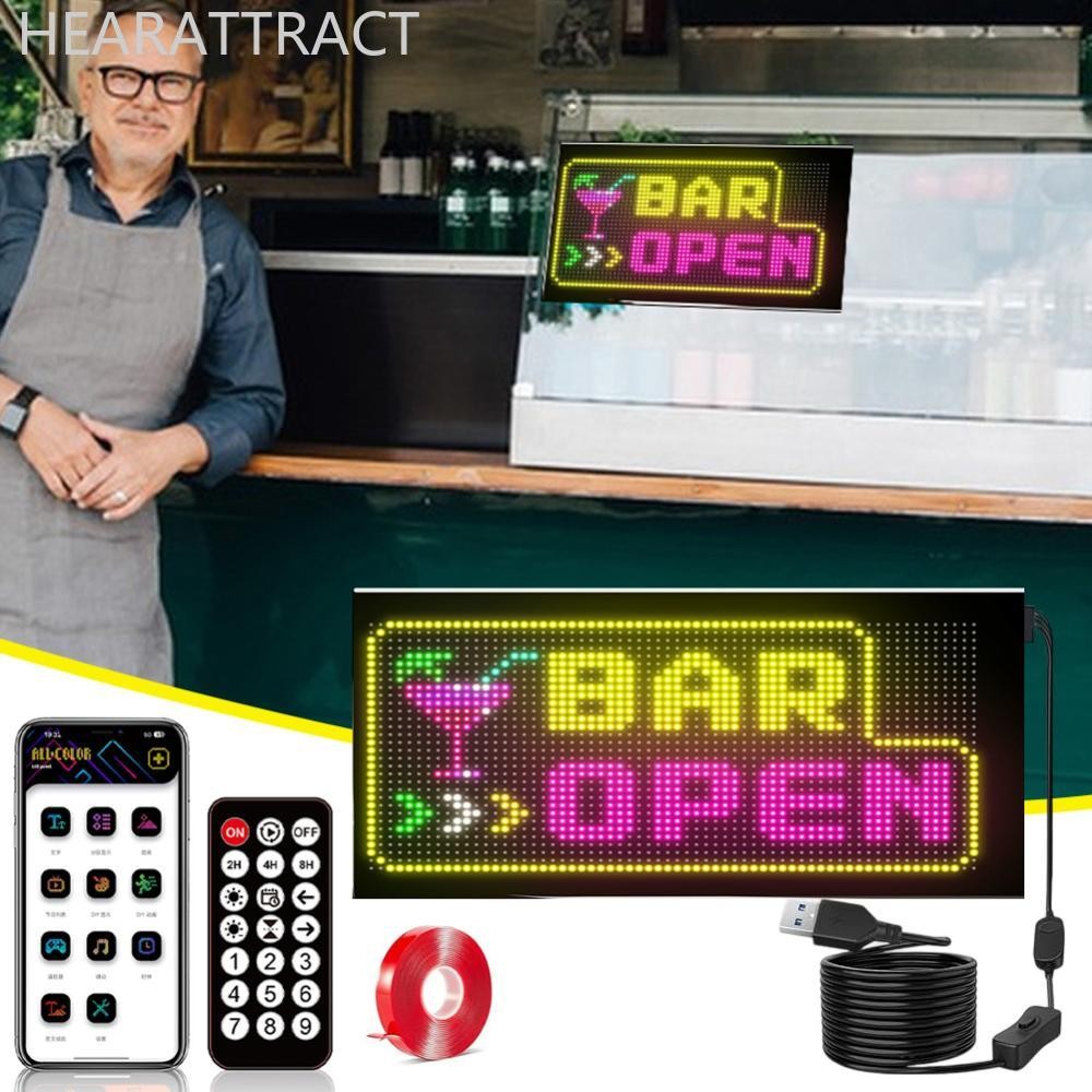 HEARATTRACT รถ LED RGB APP LED ยืดหยุ่น Matrix Pixel แผง Night Light DIY โปรแกรม LED Storefront Adve