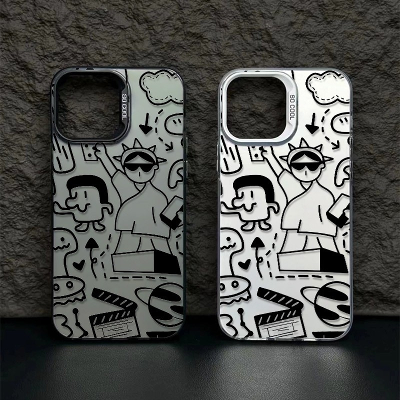PYDD CASE สายน่ารัก Graffiti Status of Freedom ใช้กับรุ่น เช่น iPhone 11, 13, 14, 15, 16 Plus, 12 Pr