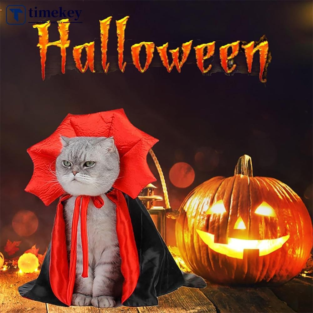TME ค้างคาวฮาโลวีน Cape สําหรับสุนัขแมวแวมไพร์ Cape เครื่องแต่งกายแมว Spooky Party สัตว์เลี้ยงคอสเพล