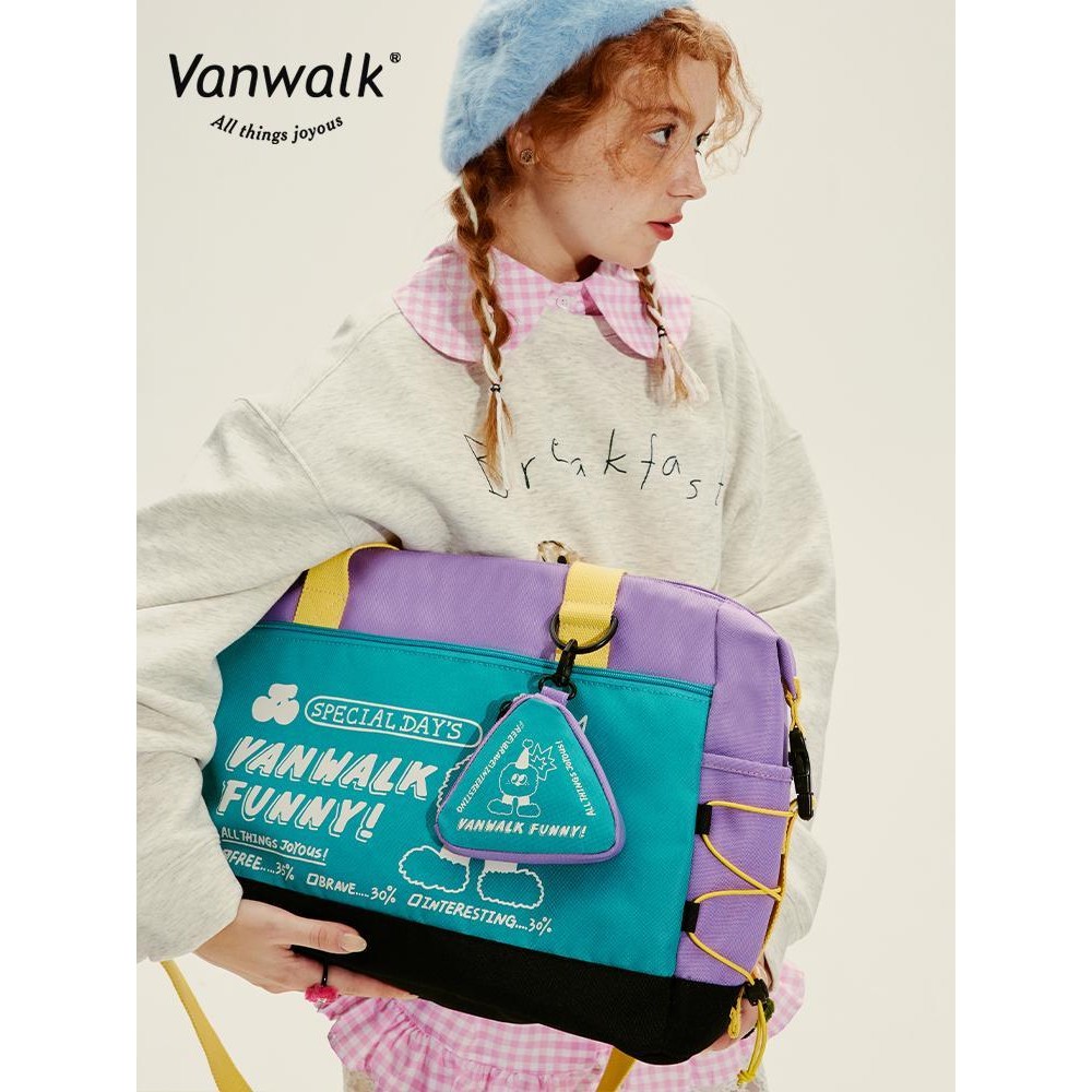 VANWALK VANWALK Series Travel Large-ความจุ Duffel Bag Womens Storage Bag Short-distance Portable Cro