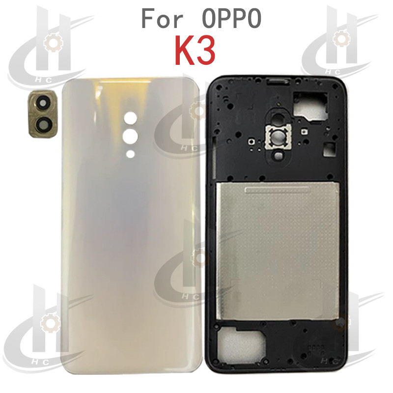 สําหรับ OPPO K3 PCGM00 PCGT00 แบตเตอรี่ฝาหลังกรอบกลาง + ปุ่ม + กรอบด้านหน้า LCD + เลนส์กล้อง ราคา ถูกที่สุด ดีลบีเคเค แกลเลอรีภาพที่ 7