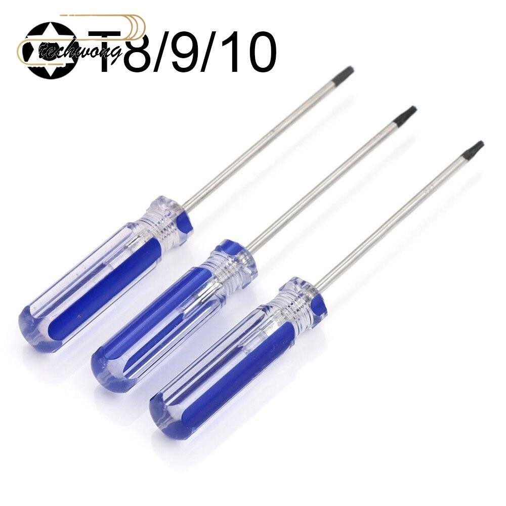 TECHWONG Tamper Proof ไขควง, เหล็กเงิน + สีฟ้า T8/9/10 ไขควง, แบบพกพา Disassembly T8/9/10 Central Ho