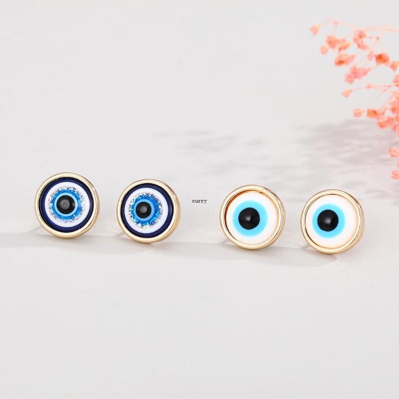 CUY สําหรับ Evil Eye Stud ต่างหู Shining ตุรกี Eye ต่างหูโชคดี Eye Amulet หู