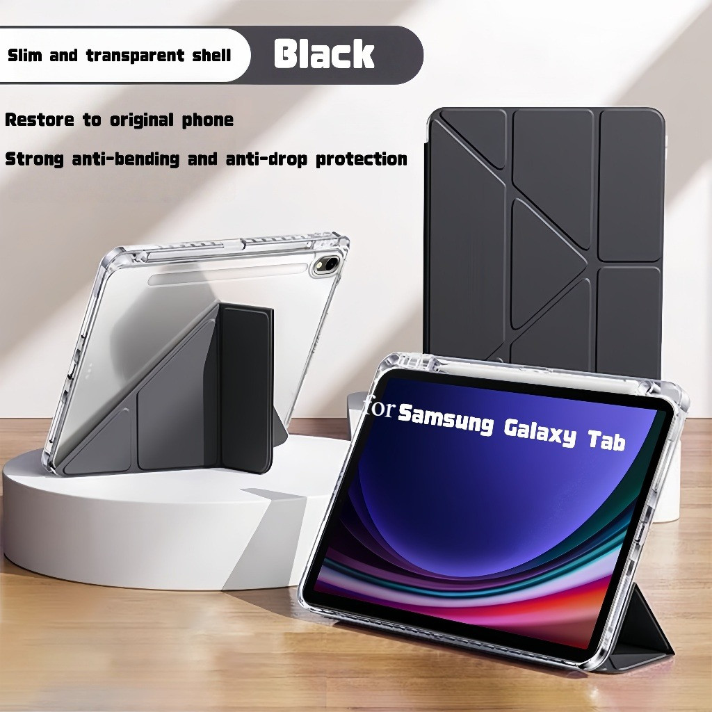 【ใหม่ แกนY】เคสใสซัมซุงสำหรับfor Samsung Tab s10 lite s11 A9 A11 S9 A9plus/S9 FE PLUS วัสดุอะคริลิเคสมีช่องใส่ปากกา