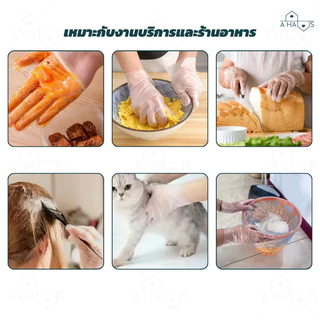 A HAUS ถุงมือ ถุงมือทำอาหาร พลาสติก TPE คุณภาพสูง เหนียว ยืดหยุ่น ใส่สบาย Food Grade ปลอดภัย ไร้กลิ่น แบบใช้แล้วทิ้ง