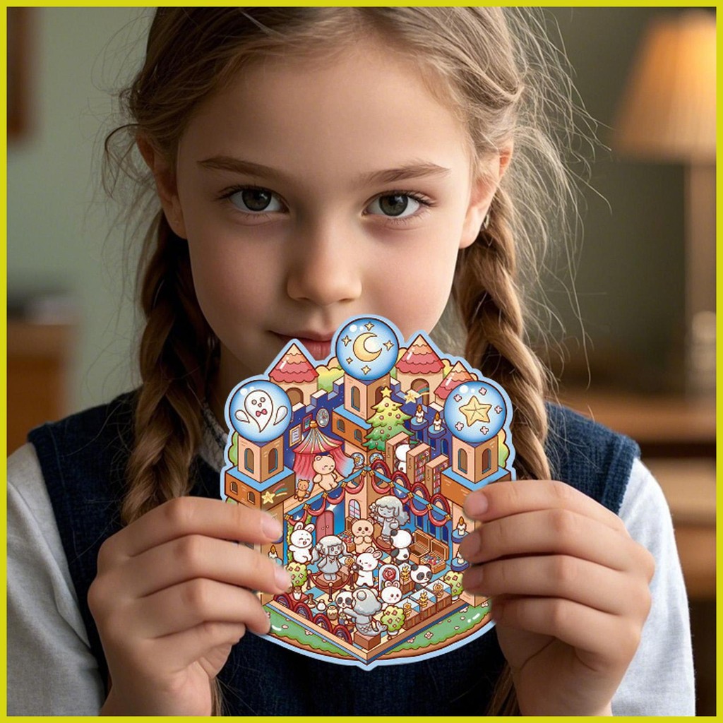 ฉากทําสติกเกอร์การ์ตูน 3D ฉากสติกเกอร์ Miniature Decals Make Own Room Scrapbooking Art แม่และเด็ก ho