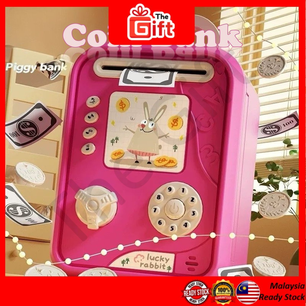 The Digital รหัสผ่าน Coin Bank Music & Light Saving Box สําหรับเด็กตารางการศึกษาเด็ก-