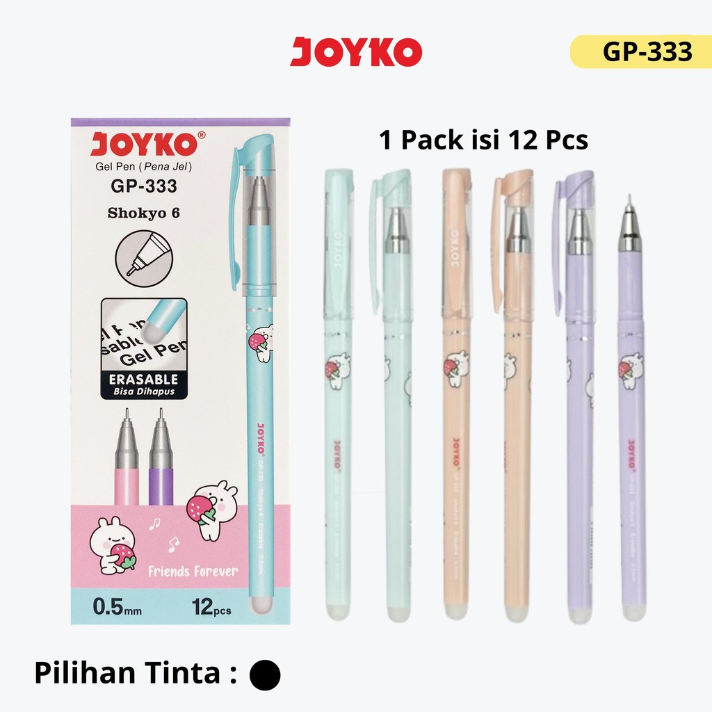 JOYKO ปากกาลบได้ 1 แพ็ค GP-333 เนื้อหา 0.5 มม. 12 ชิ้น