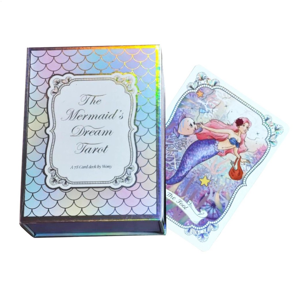 The Mermaids Dream ไพ่ทาโรต์สําหรับผู้เริ่มต้น 78 โต๊ะ Oracle การ์ดความบันเทิงแบบพกพา Deck Oracle เครื่องมือ verasath