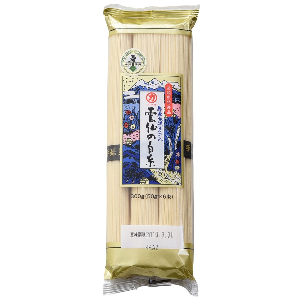 Kawasaki Shimabara Hand-Stretched Somen Noodles, Unzen's Shiraito, 50g x 6 bundles.【Direct from Japa