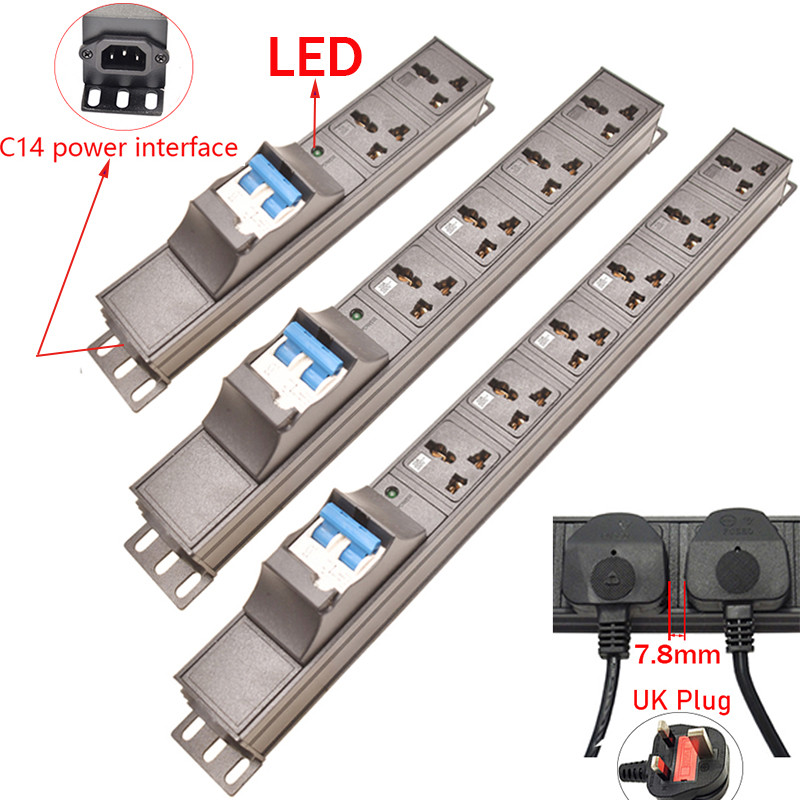 ขายึดตู้ PDU รางปลั๊กไฟ 16A สวิตช์อากาศ 2-12 วิธีซ็อกเก็ตต่อขยายสากล, ไฟ LED, อินเทอร์เฟซ C14