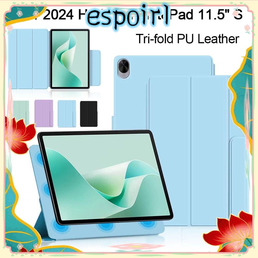 ESPOIR แท็บเล็ต, ขาตั้งแม่เหล็ก Trifold TGR-W09/TGR-W10 ฝาครอบ, หนัง PU มุมมองหลายมุม Anti Scratch แ