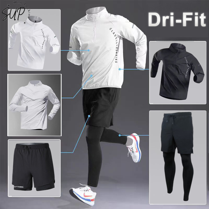 ม-3เอ็กแอล 2025 ชุดกีฬาใหม่แห้งเร็ววิ่งการฝึกอบรมด้านบนพิมพ์ตัวอักษรซิปกางเกงลําลองชุดฤดูร้อนสําหรับผู้ชาย