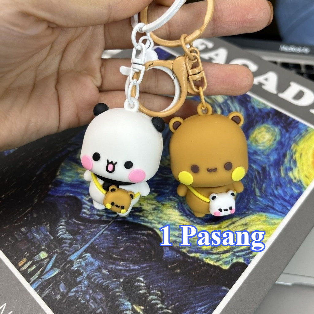 GANTUNGAN พวงกุญแจ 2 ชิ้น Bubu และ Dudu พวงกุญแจตัวละคร Bubu และ Dudu พวงกุญแจกระเป๋าน่ารัก